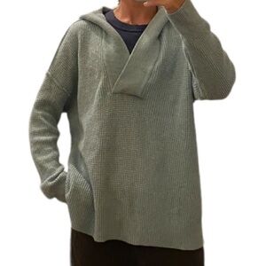 Aerie American Eagle cotton blend super soft oversized blue sweater.